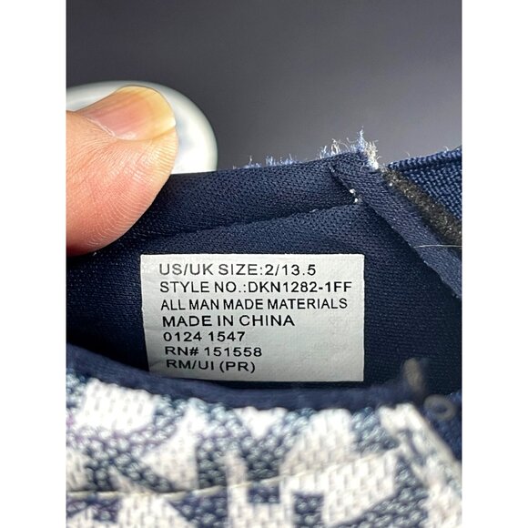 DKNY Slip-On Sneakers US Size 2 / UK Size 13.5 Blue/White - Picture 5 of 5